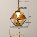 Vintage amber glass led pendant light for dining room