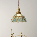 Vintage amber glass led pendant light for dining room