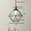 Vintage amber glass led pendant light for dining room