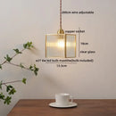 Vintage amber glass led pendant light for dining room