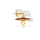 DecorBites™ Amber Glass LED Wall Lamp for Bedroom Minimalistic Copper Lighting