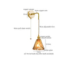DecorBites™ Amber Glass LED Wall Lamp for Bedroom Minimalistic Copper Lighting