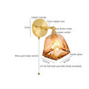 DecorBites™ Amber Glass LED Wall Lamp for Bedroom Minimalistic Copper Lighting