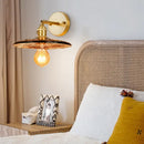 DecorBites™ Amber Glass LED Wall Lamp for Bedroom Minimalistic Copper Lighting