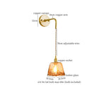 DecorBites™ Amber Glass LED Wall Lamp for Bedroom Minimalistic Copper Lighting