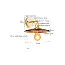 DecorBites™ Amber Glass LED Wall Lamp for Bedroom Minimalistic Copper Lighting