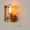 DecorBites™ Amber Glass LED Wall Lamp for Bedroom Minimalistic Copper Lighting
