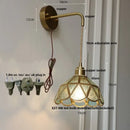 DecorBites™ Amber Glass LED Wall Light for Bedroom & Staircase - Modern Nordic Plug-In Fixture