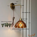 DecorBites™ Amber Glass LED Wall Light for Bedroom & Staircase - Modern Nordic Plug-In Fixture