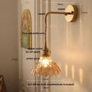 DecorBites™ Amber Glass LED Wall Light Pull Chain Switch Modern Flower Sconce
