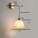 DecorBites™ Amber Glass LED Wall Lights Modern Plug In Adjustable Sconce for Home Décor