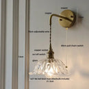 DecorBites™ Amber Glass LED Wall Sconce, Brass Finish, Adjustable Wire, Modern Nordic Style