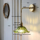 DecorBites™ Amber Glass LED Wall Sconce, Brass Finish, Adjustable Wire, Modern Nordic Style