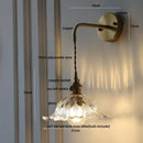 DecorBites™ Amber Glass LED Wall Sconce, Brass Finish, Adjustable Wire, Modern Nordic Style