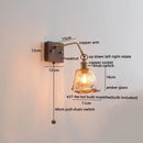 DecorBites™ Amber Glass LED Wall Sconce Pull Chain Switch.