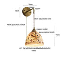 DecorBites™ Amber Glass LED Wall Sconce with Pull Chain Switch for Bedroom and Bathroom