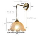 DecorBites™ Amber Glass LED Wall Sconce with Pull Chain Switch for Bedroom and Bathroom