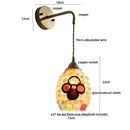 DecorBites™ Amber Glass LED Wall Sconce with Pull Chain Switch for Bedroom and Bathroom
