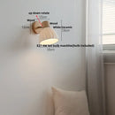 DecorBites™ Amber Glass LED Wall Sconce with Pull Chain Switch, Nordic Modern Wood Stair Light