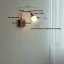 Amber glass and walnut wood wall sconce with pull chain living room