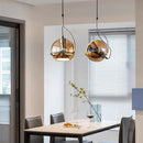 DecorBites™ Amber Glass Pendant Light: Industrial Adjustable Angle Chandelier for Kitchen Bedroom Hallway