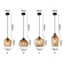 DecorBites™ Amber Glass Pendant Lights for Kitchen, Restaurant, Bedroom - E27 Luminaires