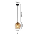 DecorBites™ Amber Glass Pendant Lights for Kitchen, Restaurant, Bedroom - E27 Luminaires