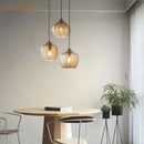 DecorBites™ Amber Glass Pendant Lights for Kitchen, Restaurant, Bedroom - E27 Luminaires