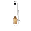 DecorBites™ Amber Glass Pendant Lights for Kitchen, Restaurant, Bedroom - E27 Luminaires