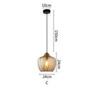 DecorBites™ Amber Glass Pendant Lights for Kitchen, Restaurant, Bedroom - E27 Luminaires