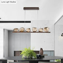 Modern amber glass stone pendant lamp kitchen island fixture