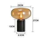 DecorBites™ Amber Glass Table Lamp for Modern Living Spaces