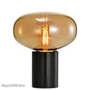 DecorBites™ Amber Glass Table Lamp for Modern Living Spaces