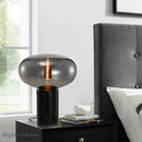 DecorBites™ Amber Glass Table Lamp for Modern Living Spaces