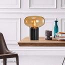 DecorBites™ Amber Glass Table Lamp for Modern Living Spaces
