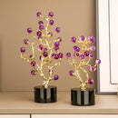 DecorBites™ Amethyst Tree Metal Grapevine Statue Crystal Grape Home Decor