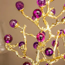 DecorBites™ Amethyst Tree Metal Grapevine Statue Crystal Grape Home Decor