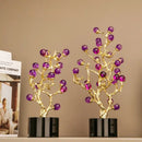 DecorBites™ Amethyst Tree Metal Grapevine Statue Crystal Grape Home Decor