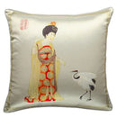 Ancient chinese beauty embroidered velvet pillow cover living room