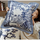 DecorBites™ Ancient Indigo Jungle Decorative Cushion Covers - Hand-Painted Throw Pillow Case