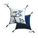 DecorBites™ Ancient Indigo Jungle Decorative Cushion Covers - Hand-Painted Throw Pillow Case