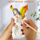 DecorBites™ Angel Figurine White Gold Resin Sculpture Collectible Statue Home Decor