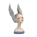 White and gold angel girl statue bedroom decor sculptures
