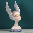 White and gold angel girl statue bedroom decor sculptures
