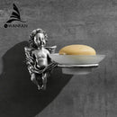 DecorBites™ Angel Style Gold Soap Dish Holder for Bathroom Wall Mounted
