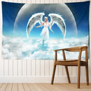 DecorBites™ Angel Tapestry Wall Hanging: Blue Sky White Clouds Halo Bohemian Art Decor