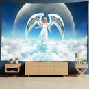 DecorBites™ Angel Tapestry Wall Hanging: Blue Sky White Clouds Halo Bohemian Art Decor