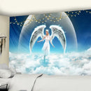 DecorBites™ Angel Tapestry Wall Hanging: Blue Sky White Clouds Halo Bohemian Art Decor