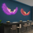 Purple & red-orange angel wings rgb led wall lamp bedroom decor