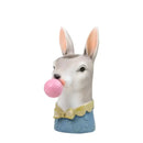 DecorBites™ Animal Bust Succulent Vase Hand-Painted Resin Figure with Giraffe/Zebra/Bear/Panda Blowing Bubbles